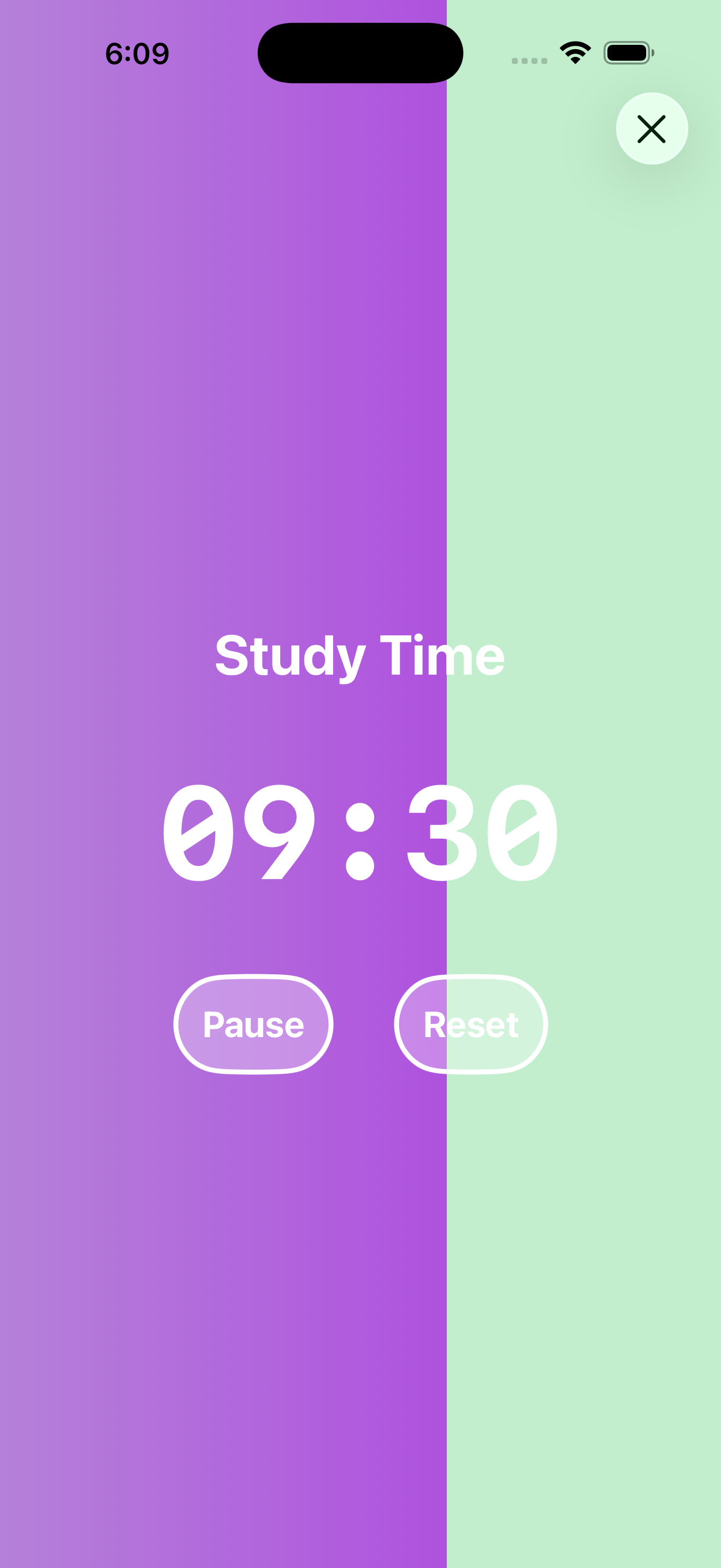 Odoro timer interface